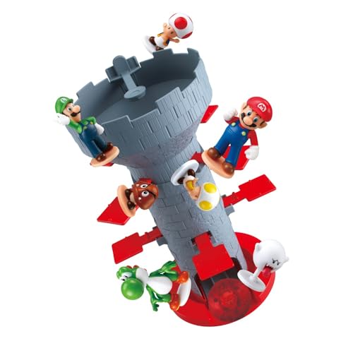 EPOCH Games Super Mario Blow Up Shaky Tower – Balancing Game for Kids Ages 4+