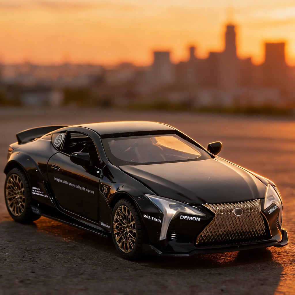 ERBADIHAGO 1:32 Scale Diecast Sports Car Toy - Black with Lights, Sound, and Pull-Back Action for Kids 3+