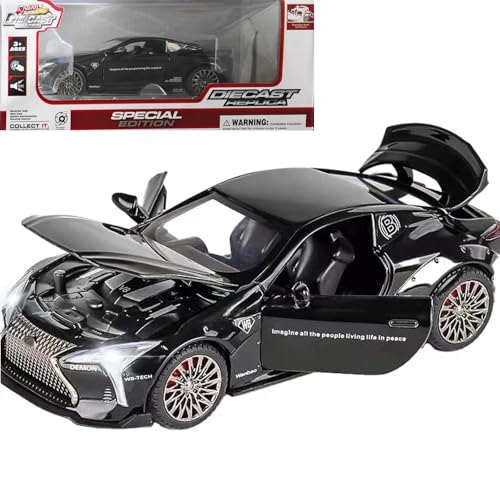 ERBADIHAGO 1:32 Scale Diecast Sports Car Toy - Black with Lights, Sound, and Pull-Back Action for Kids 3+