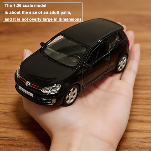 ERBADIHAGO 1:36 Volkswagen Golf GTI Pull-Back Metal Model Car – Black Pearl Paint, Opening Doors, Collectible Toy for Boys and Enthusiasts
