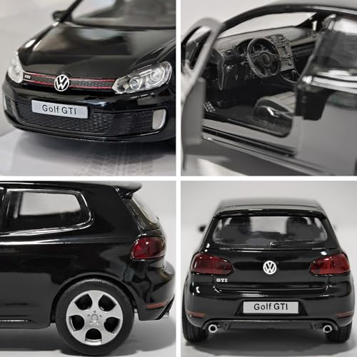 ERBADIHAGO 1:36 Volkswagen Golf GTI Pull-Back Metal Model Car – Black Pearl Paint, Opening Doors, Collectible Toy for Boys and Enthusiasts