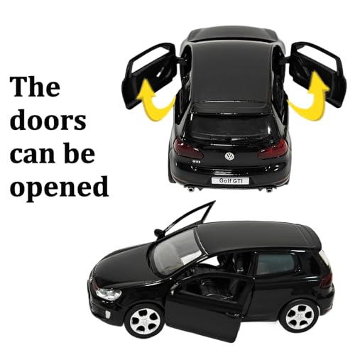 ERBADIHAGO 1:36 Volkswagen Golf GTI Pull-Back Metal Model Car – Black Pearl Paint, Opening Doors, Collectible Toy for Boys and Enthusiasts