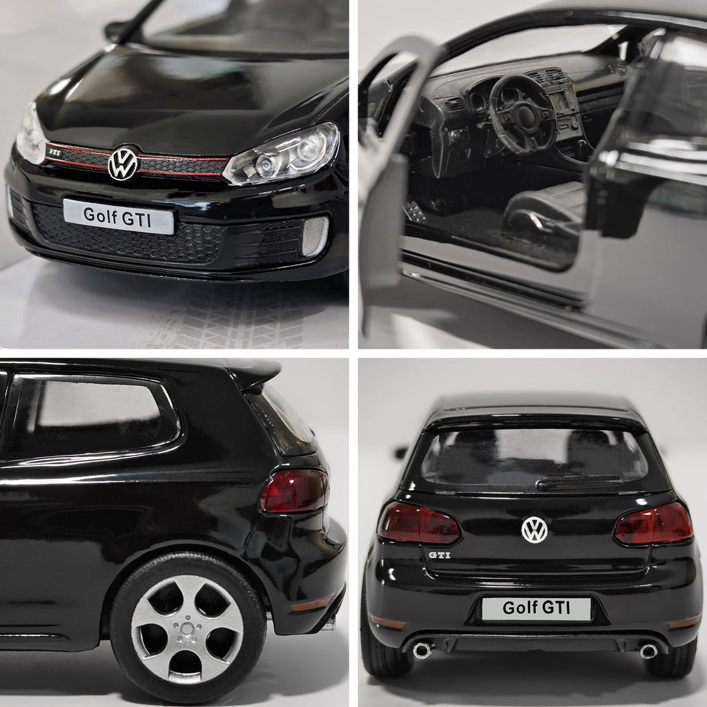 ERBADIHAGO 1:36 Volkswagen Golf GTI Pull-Back Metal Model Car – Black Pearl Paint, Opening Doors, Collectible Toy for Boys and Enthusiasts