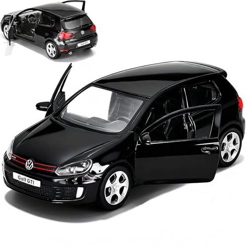 ERBADIHAGO 1:36 Volkswagen Golf GTI Pull-Back Metal Model Car – Black Pearl Paint, Opening Doors, Collectible Toy for Boys and Enthusiasts
