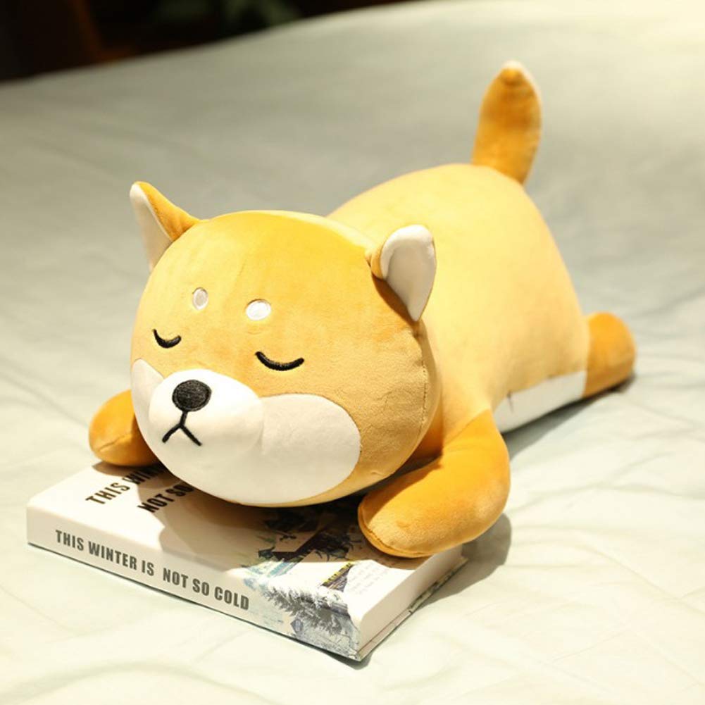 ERDAO 13.7-Inch Shiba Inu Plush Pillow – Soft Stuffed Animal Toy with Smiling Eyes