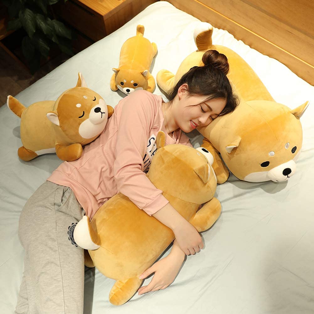 ERDAO 13.7-Inch Shiba Inu Plush Pillow – Soft Stuffed Animal Toy with Smiling Eyes