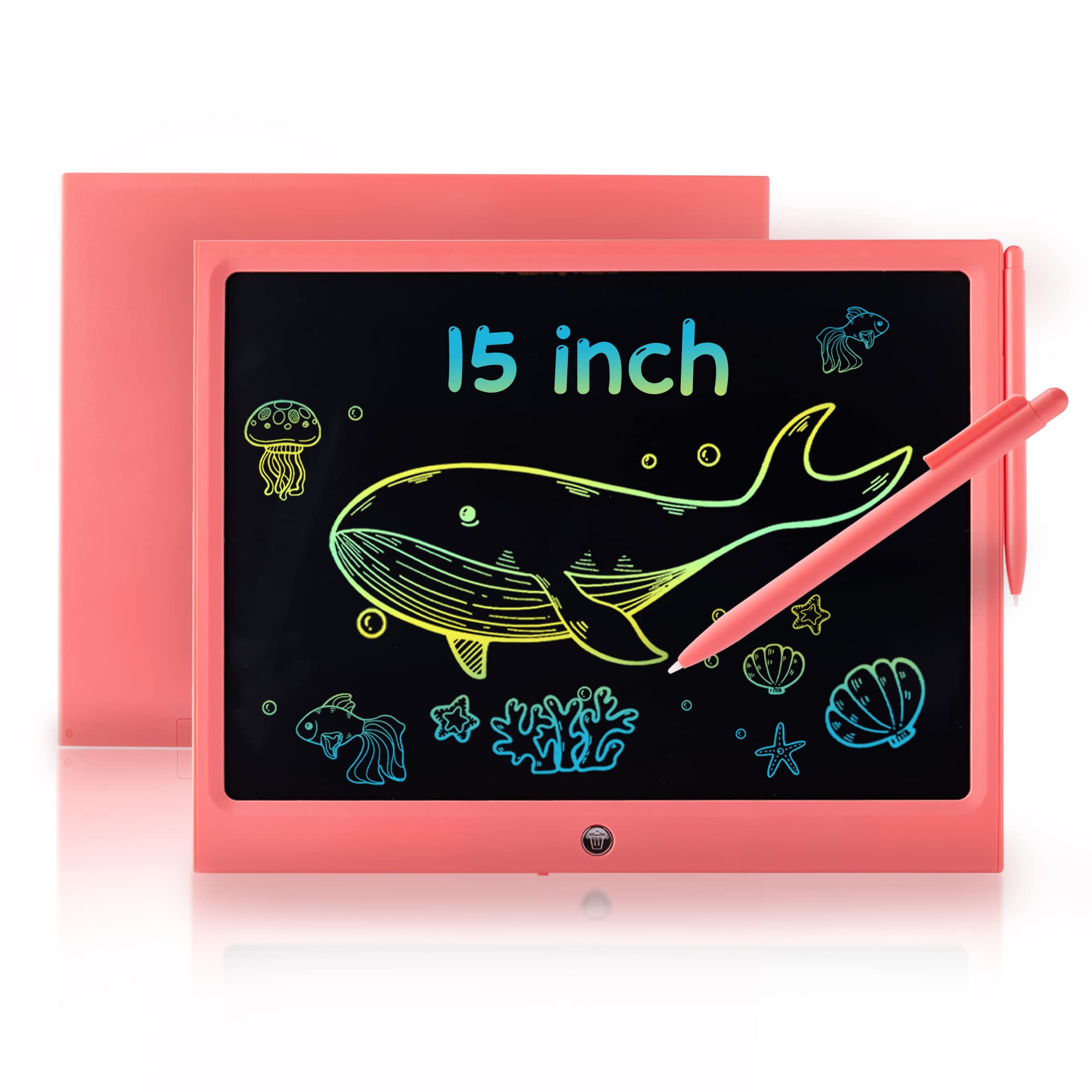 ERUW 15-Inch LCD Writing Tablet for Kids – Colorful Doodle Board with Screen Lock