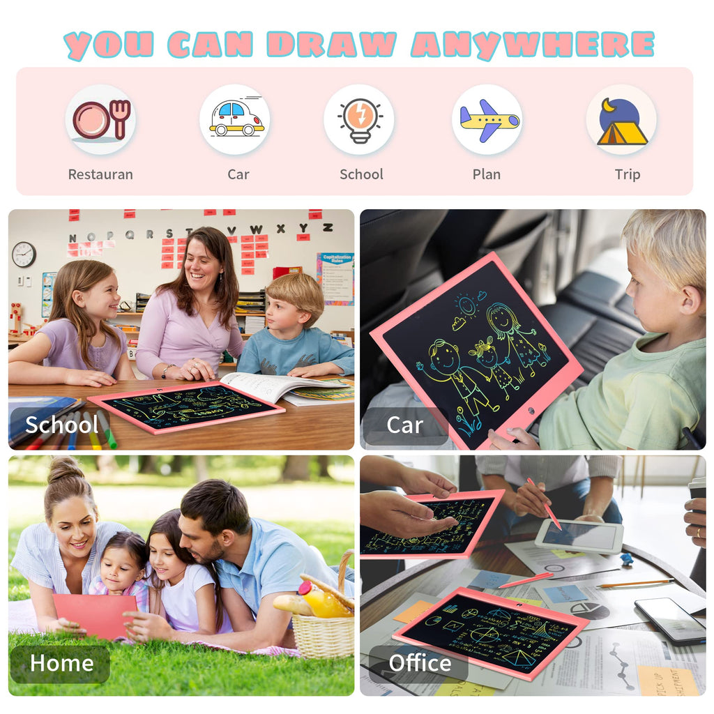 ERUW 15-Inch LCD Writing Tablet for Kids – Colorful Doodle Board with Screen Lock