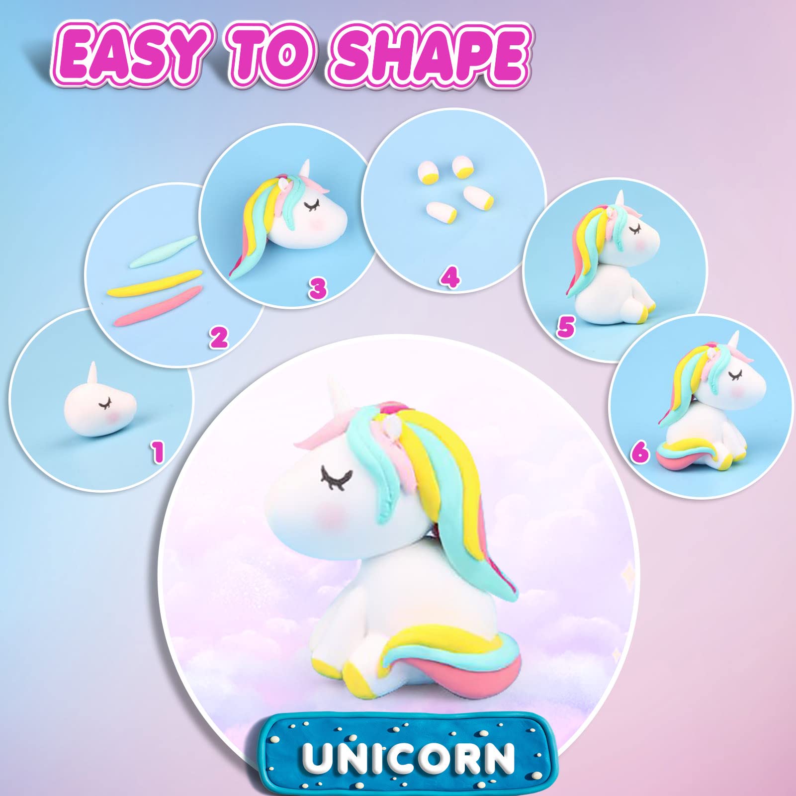 ESSENSON Air Dry Clay Set - 54 Colors, No Baking Required, DIY Modeling Clay for Kids Ages 3+