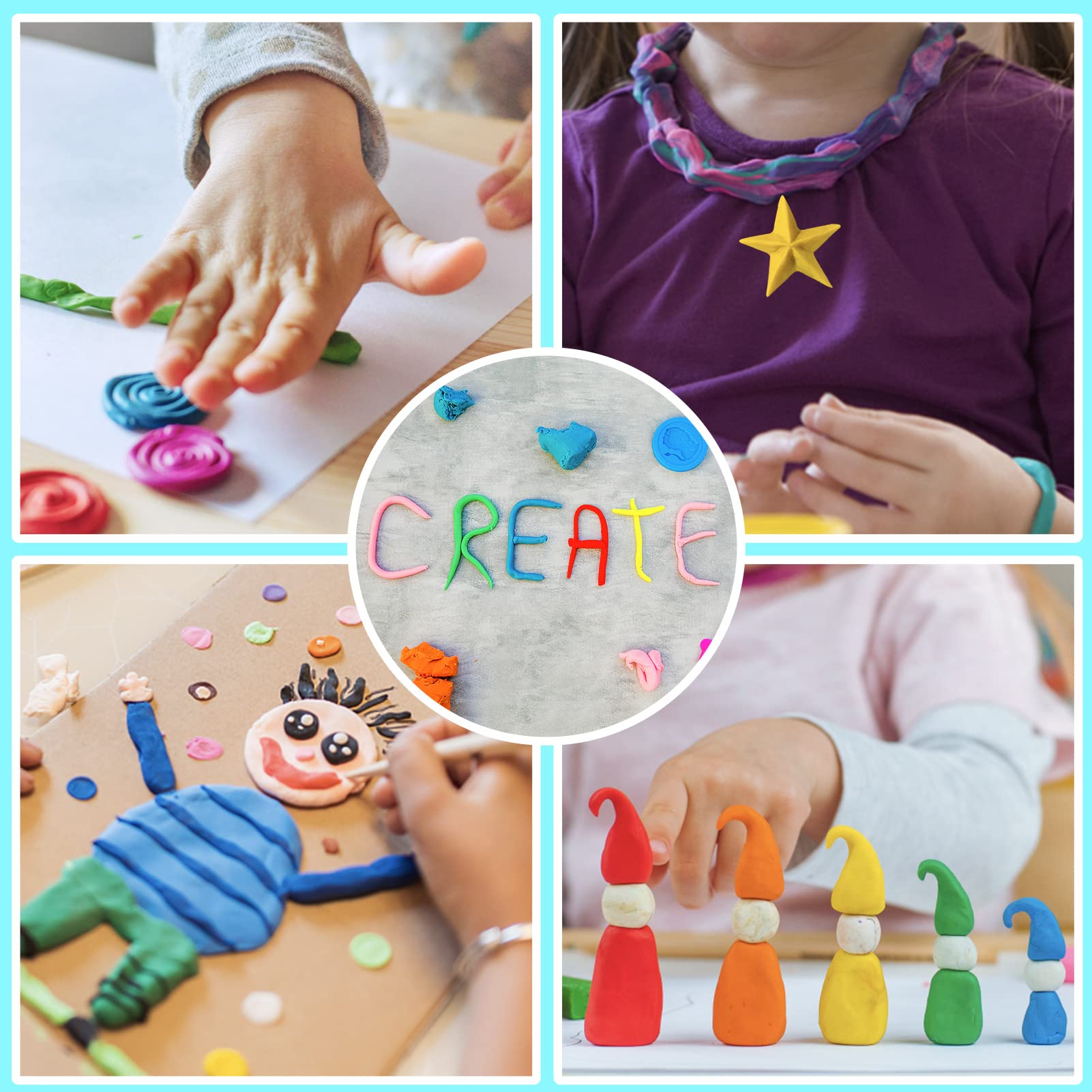 ESSENSON Air Dry Clay Set - 54 Colors, No Baking Required, DIY Modeling Clay for Kids Ages 3+