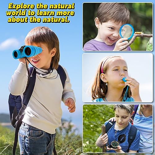 ESSENSON Kids Explorer Kit – Outdoor Adventure Binoculars, Magnifying Glass, Compass & More for Ages 3-8