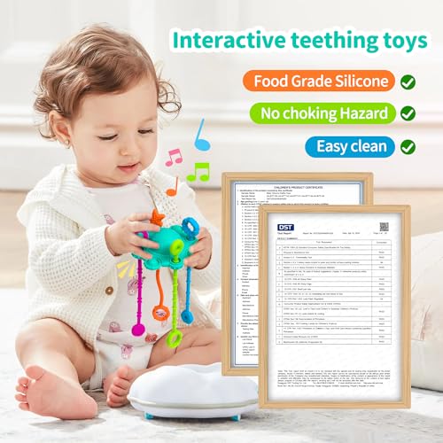 ETETOO Montessori Pull String Toy – Spearmint, Food Grade Silicone for Fine Motor Skills & Teething