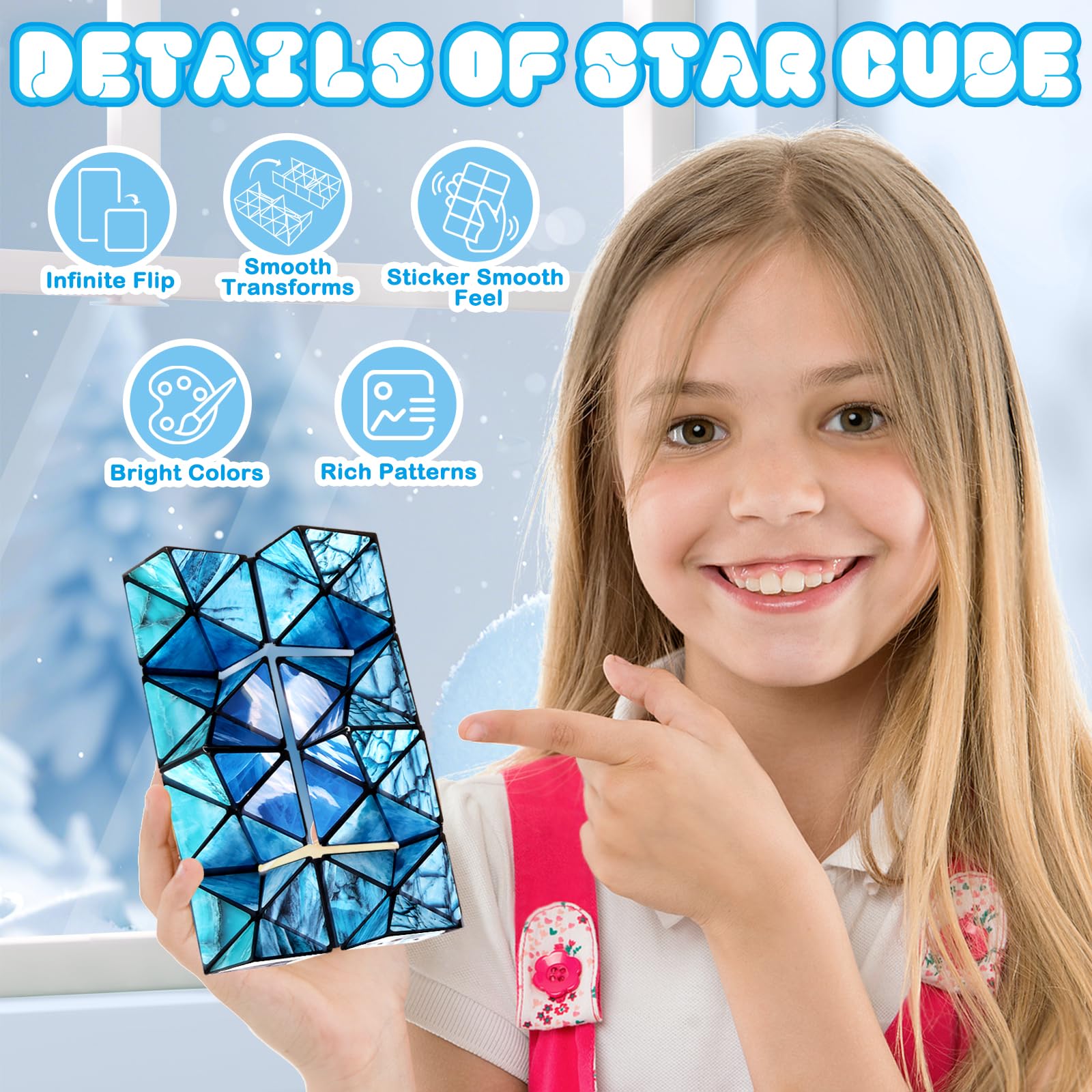 Euclidean Cube 2-in-1 Polar Animals Magic Cube Set – Fidget Toy & Yoshimoto Cube for Kids & Adults (Polar Series)