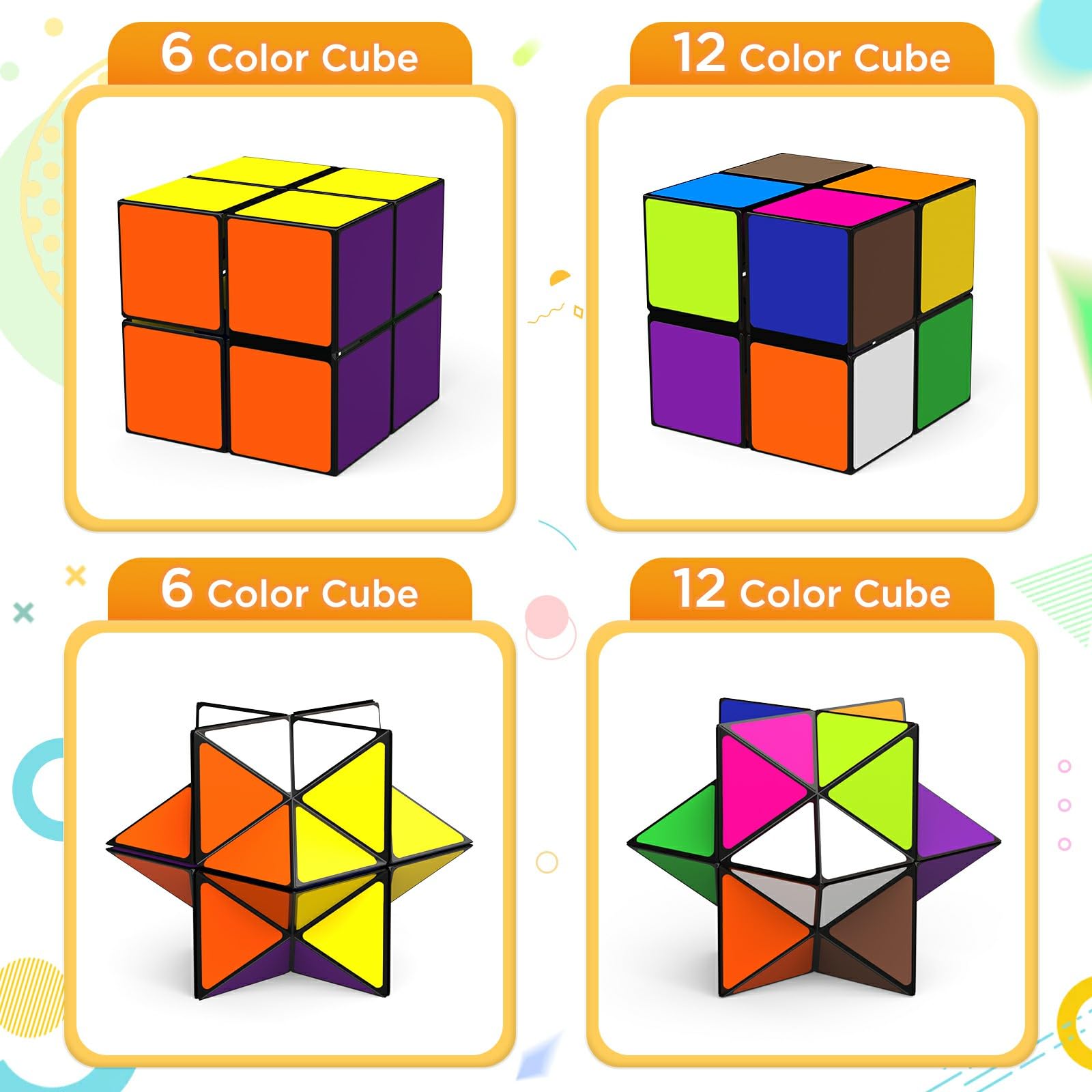 Euclidean Cube Star Cube Magic Cube Set – 2-in-1 Yoshimoto Cube Fidget Toy for All Ages