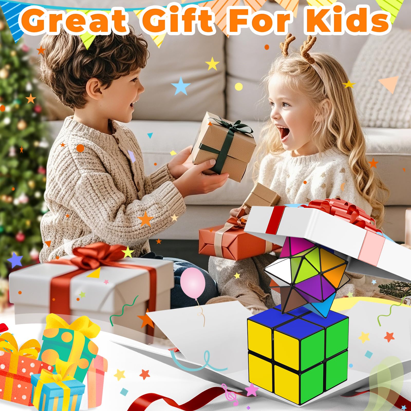 Euclidean Cube Star Cube Magic Cube Set – 2-in-1 Yoshimoto Cube Fidget Toy for All Ages