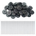 EUDAX 30mm Plastic Wheels & 2mm Metal Axles Combo - 100 Wheels + 50 Axles for DIY RC Models