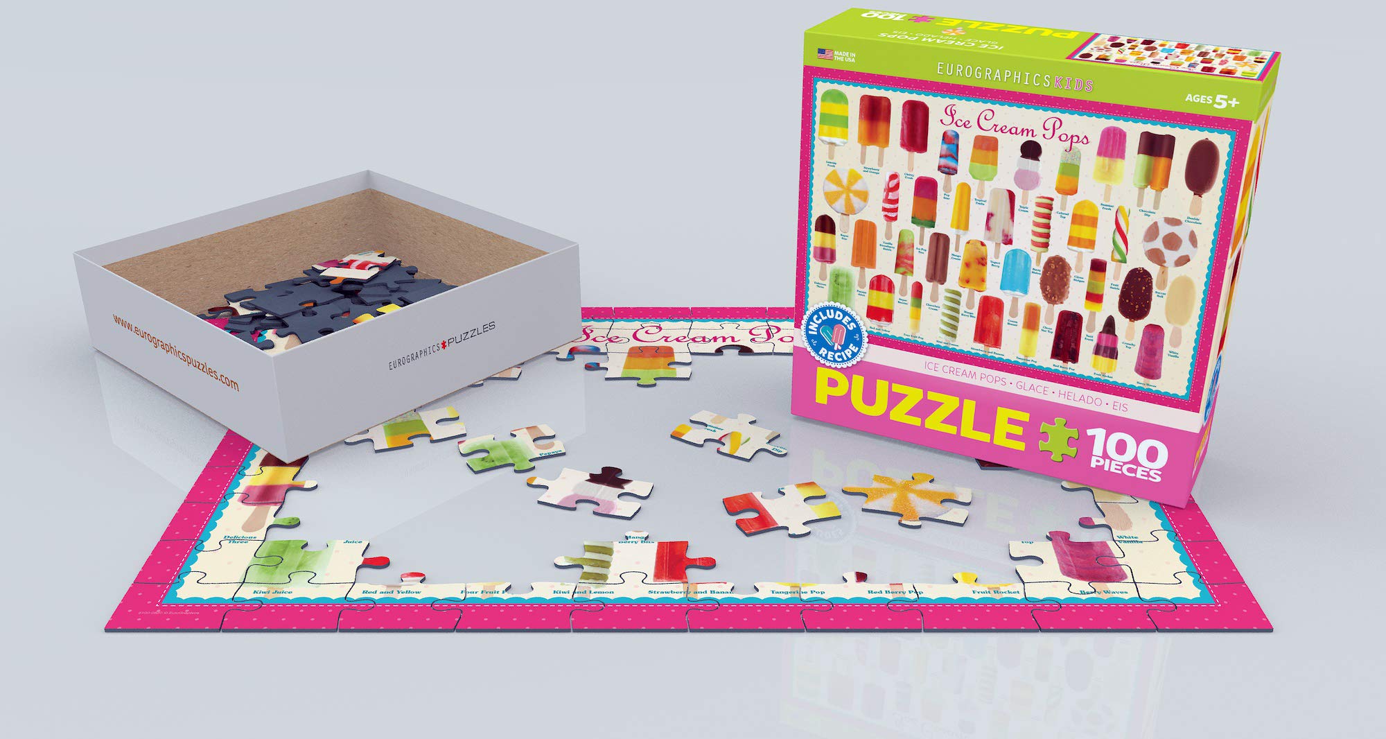 EuroGraphics Ice Cream Pops 100-Piece Puzzle – Fun, Eco-Friendly Jigsaw for Kids