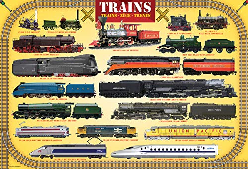 EuroGraphics Trains 100-Piece Jigsaw Puzzle – Steam Locomotives & Modern Trains, 13x19 Inches