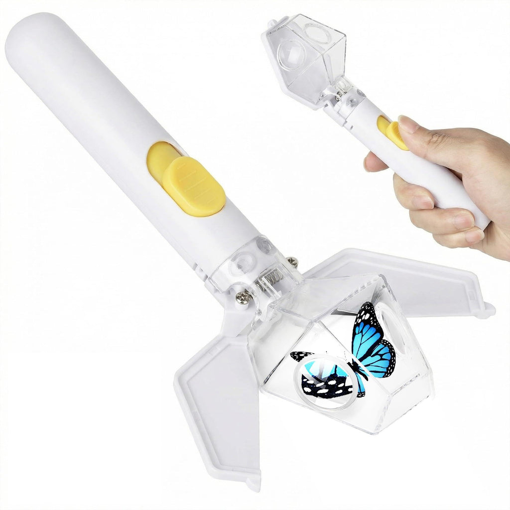 EVADA Handheld Bug Catcher for Kids – Insect Trap with 6X Magnifier, STEM Outdoor Exploration Tool, White