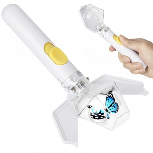 EVADA Handheld Bug Catcher for Kids – Insect Trap with 6X Magnifier, STEM Outdoor Exploration Tool, White