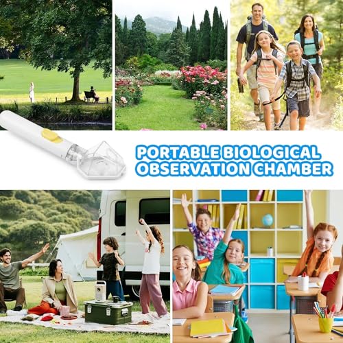 EVADA Handheld Bug Catcher for Kids – Insect Trap with 6X Magnifier, STEM Outdoor Exploration Tool, White