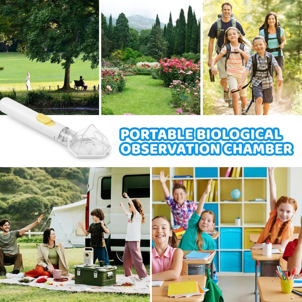 EVADA Handheld Bug Catcher for Kids – Insect Trap with 6X Magnifier, STEM Outdoor Exploration Tool, White