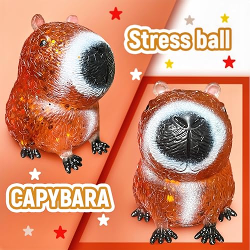 EVDERS Capybara Sugar Squishy Stress Ball – Kawaii Sensory Fidget Toy for Kids and Adults