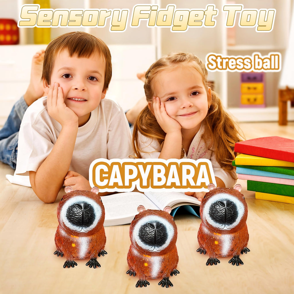 EVDERS Capybara Sugar Squishy Stress Ball – Kawaii Sensory Fidget Toy for Kids and Adults