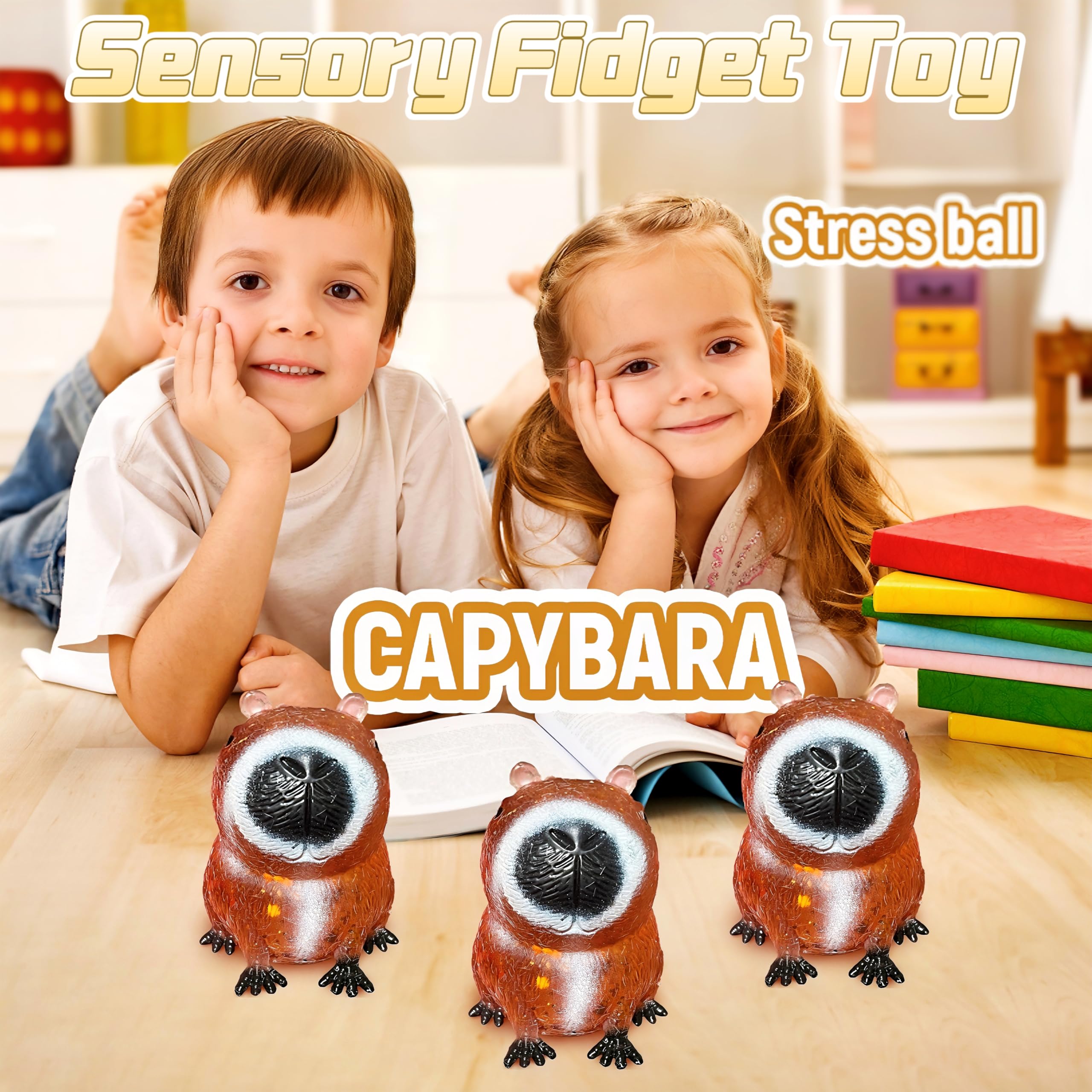 EVDERS Capybara Sugar Squishy Stress Ball – Kawaii Sensory Fidget Toy for Kids and Adults