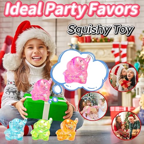 EVDERS Pink Elephant Stress Ball Squishy Toy - Slow Rise TPR Fidget for Anxiety Relief