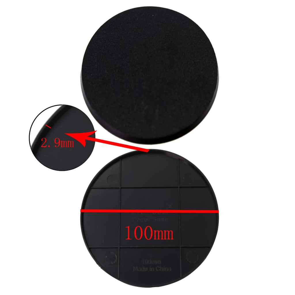 Evemodel 15-Pack 100mm Round Bases – ABS Plastic for Wargaming and Military Simulation