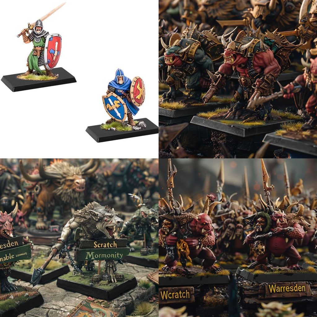 Evemodel 55-Piece Mixed Square & Rectangle Bases for Tabletop Wargames (4 Sizes)