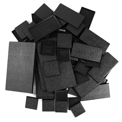 Evemodel 55-Piece Mixed Square & Rectangle Bases for Tabletop Wargames (4 Sizes)