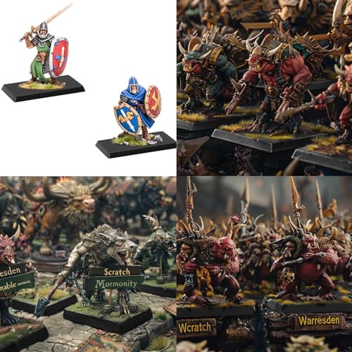 Evemodel 55-Piece Mixed Square & Rectangle Bases for Tabletop Wargames (4 Sizes)