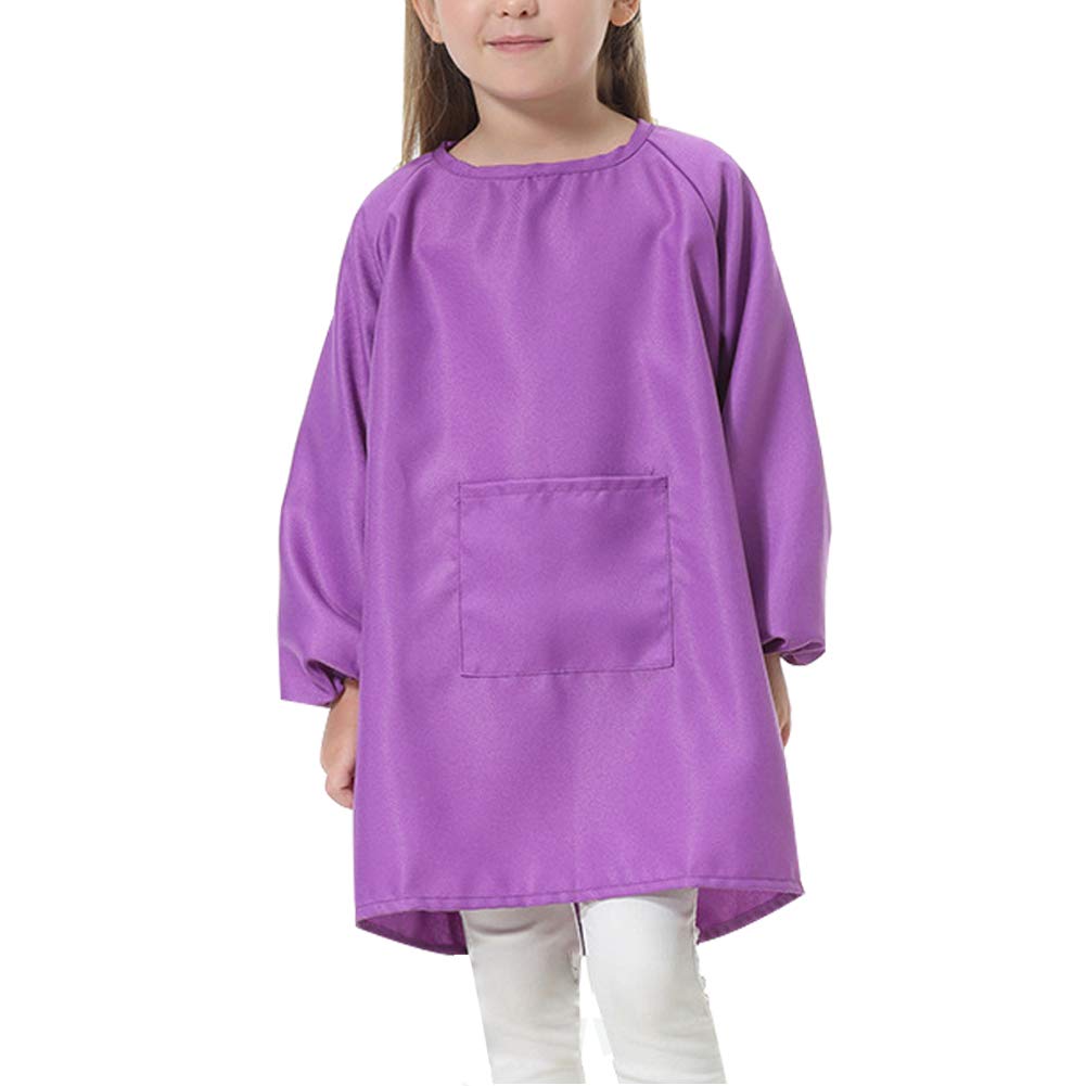 EVGVAT Kids Art Smock Long Sleeve with Pocket – Adjustable Neck, 3 Sizes for Ages 1-12