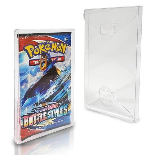 EVORETRO Booster Pack Protectors for Single Pokemon, MTG, Yu-Gi-Oh Cards - 0.35mm PET Clear Plastic, Pack of 10