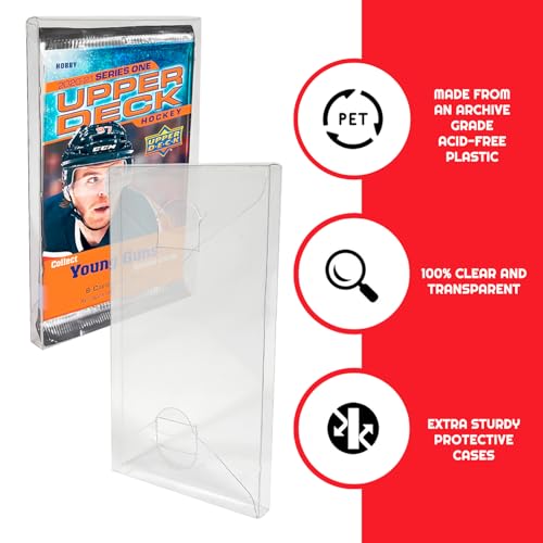 EVORETRO Booster Pack Protectors for Single Pokemon, MTG, Yu-Gi-Oh Cards - 0.35mm PET Clear Plastic, Pack of 10