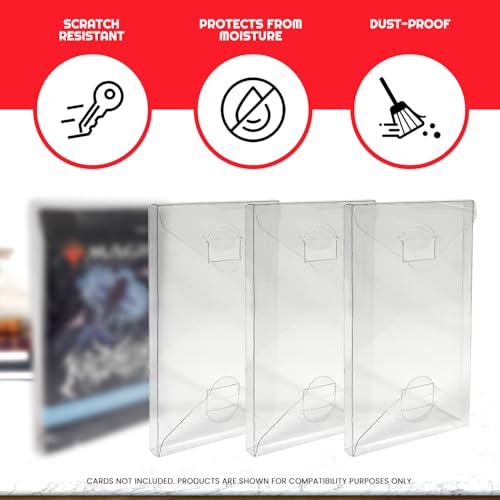 EVORETRO Booster Pack Protectors for Single Pokemon, MTG, Yu-Gi-Oh Cards - 0.35mm PET Clear Plastic, Pack of 10
