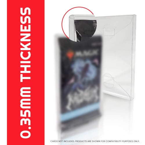 EVORETRO Booster Pack Protectors for Single Pokemon, MTG, Yu-Gi-Oh Cards - 0.35mm PET Clear Plastic, Pack of 10