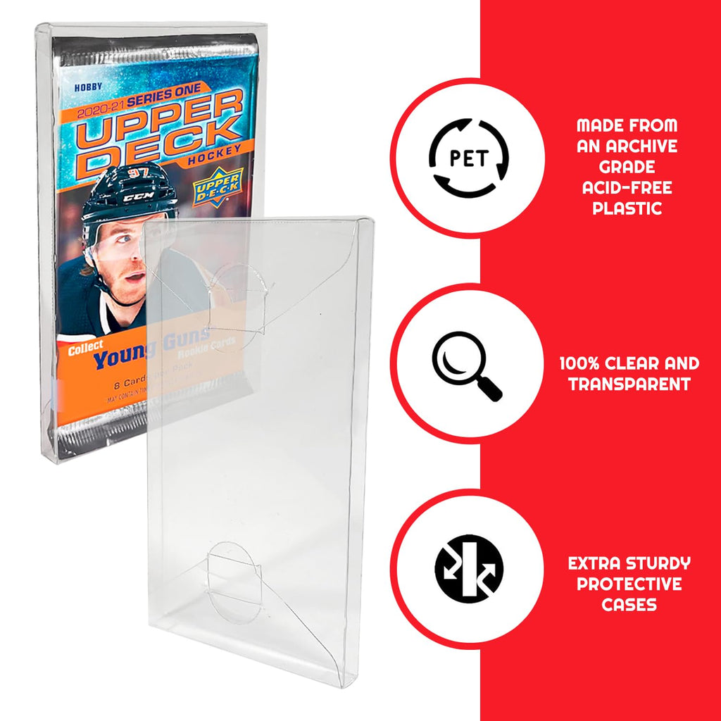 EVORETRO Booster Pack Protectors for Single Pokemon, MTG, Yu-Gi-Oh Cards - 0.35mm PET Clear Plastic, Pack of 10