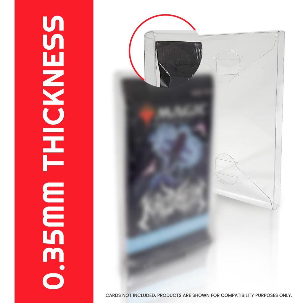 EVORETRO Booster Pack Protectors for Single Pokemon, MTG, Yu-Gi-Oh Cards - 0.35mm PET Clear Plastic, Pack of 10