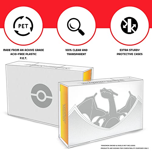 EVORETRO UPC Protector Case for Pokémon TCG Charizard UPC Box – Clear PET Plastic, 0.50mm Thick, Display Storage