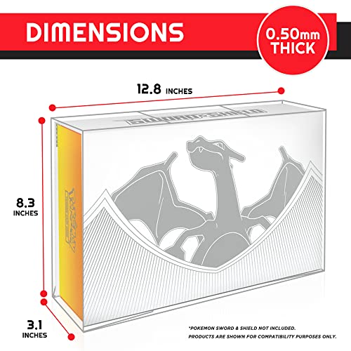 EVORETRO UPC Protector Case for Pokémon TCG Charizard UPC Box – Clear PET Plastic, 0.50mm Thick, Display Storage