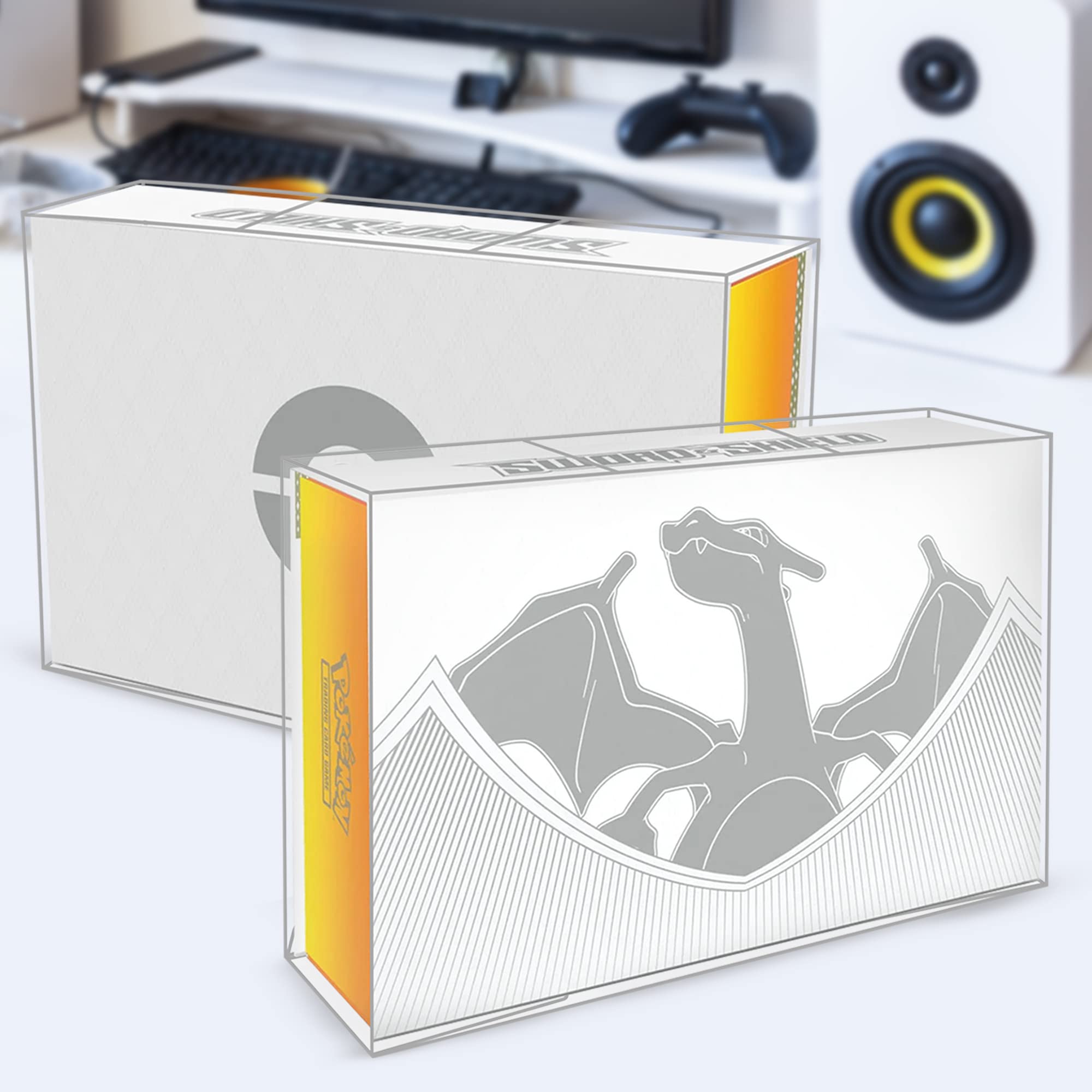 EVORETRO UPC Protector Case for Pokémon TCG Charizard UPC Box – Clear PET Plastic, 0.50mm Thick, Display Storage