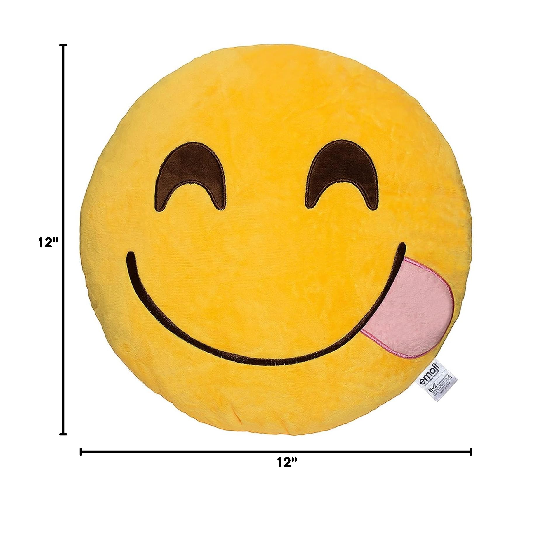 EvZ Official Yum Plush Pillow - 32cm Soft Yellow Face Cushion for Food Lovers
