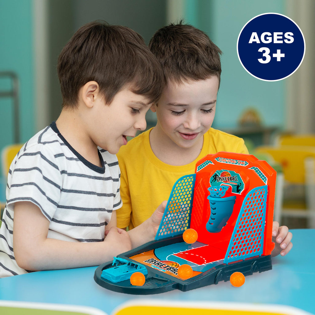 EXPRESSIONS Tabletop Basketball Game - Mini Desktop Hoop with 5 Balls for Office, Kids, and Travel Fun