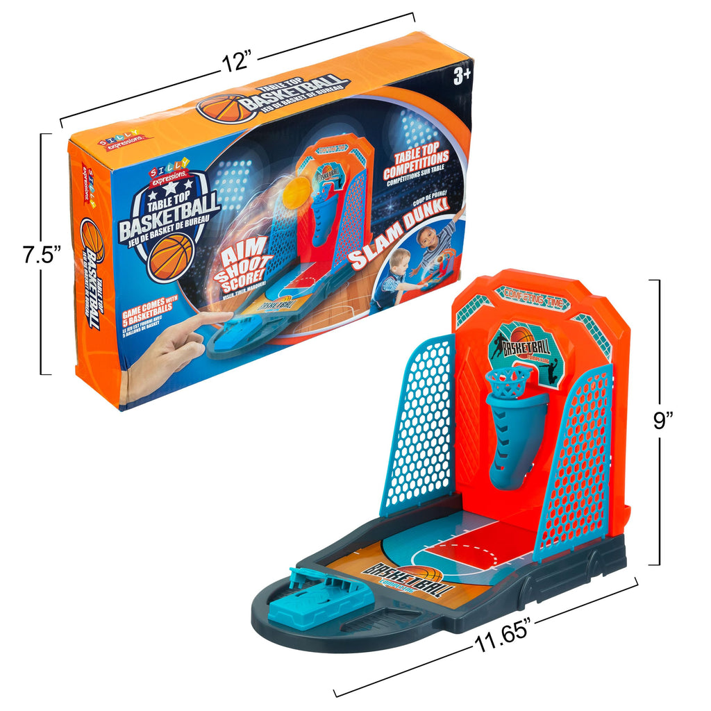 EXPRESSIONS Tabletop Basketball Game - Mini Desktop Hoop with 5 Balls for Office, Kids, and Travel Fun