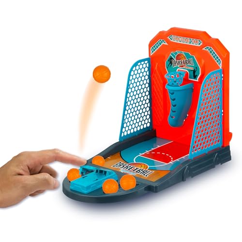EXPRESSIONS Tabletop Basketball Game - Mini Desktop Hoop with 5 Balls for Office, Kids, and Travel Fun