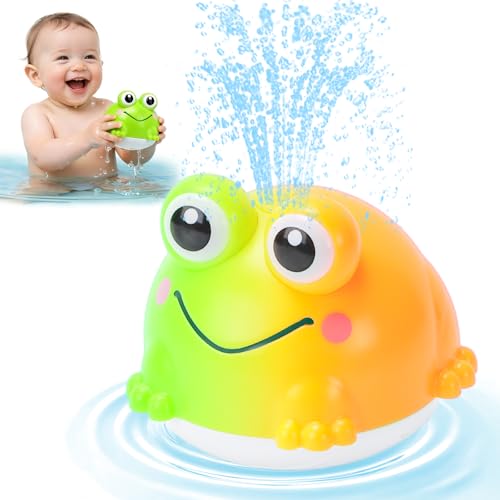 Exrroh Light Up Frog Bath Toy Sprinkler – Battery-Powered, Waterproof, for Toddlers 6-18 Months