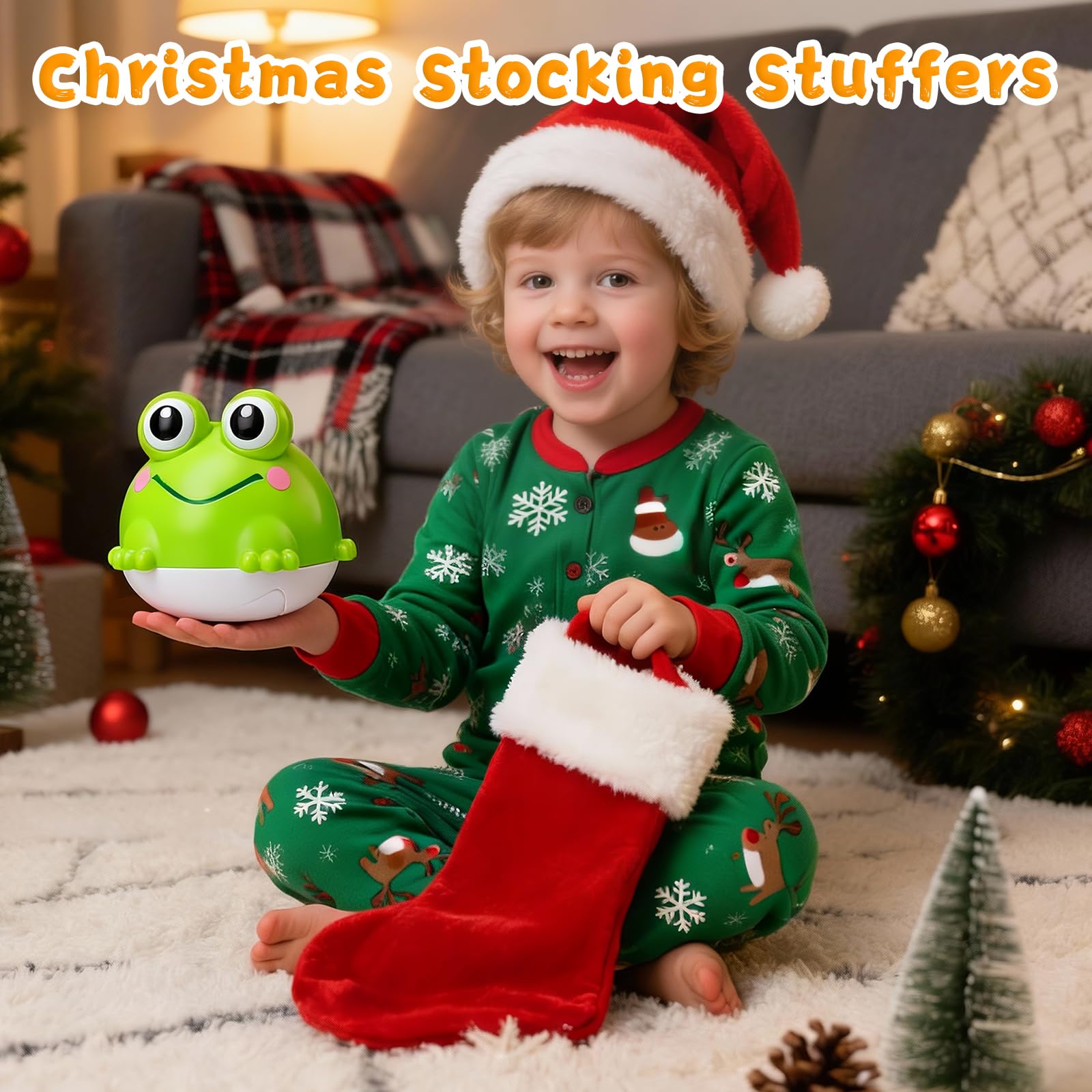 Exrroh Light Up Frog Bath Toy Sprinkler – Battery-Powered, Waterproof, for Toddlers 6-18 Months